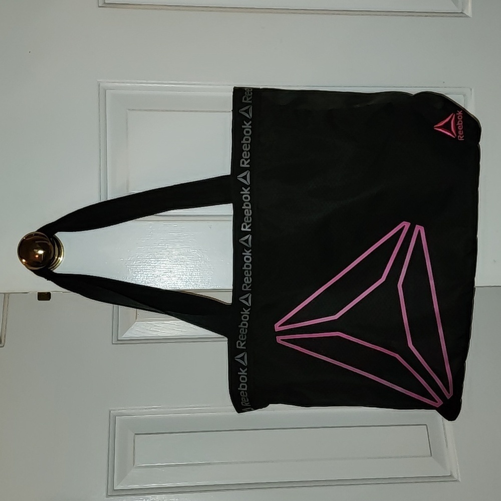 Reebok Black Gym Bag retro hot pink black zip up